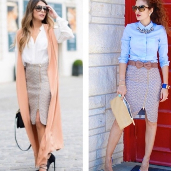 J. Crew tweed pencil skirt with zipper accent - Picture 14 of 16